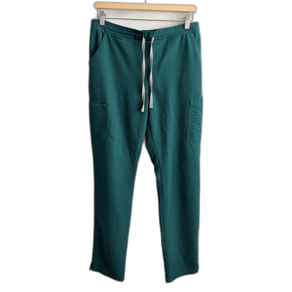 FIGS Yola Skinny Scrub Pants Medium M/T Tall Teal Green TW2000T Cargo Nurse